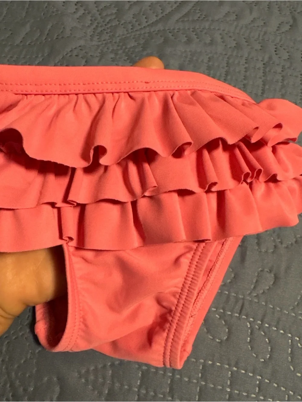 Baby Gap Girls 18-24M Coral Pink Tiered Ruffle Swim Bottoms Only